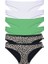 6 Adet Likralı Kadın Slip Külot Leopar Beyaz Yeşil 1