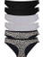 6 Adet Likralı Kadın Slip Külot Leopar Siyah Gri 1