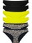 6 Adet Likralı Kadın Slip Külot Leopar Siyah Sarı 1