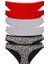 6 Adet Likralı Kadın Slip Külot Leopar Kırmızı Gri 1