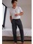 %100 Pamuk Premium Kumaş Erkek Pijama Altı Relax Fit Beli Ipli Cepli Lastikli Terletmez Esnek Antrasit Rahat Kesim Nefes Alan Regular Eşofman 3