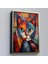 - Pablo Picasso Tarzı - Soyut Renkli Kedi TABLO-7375 3