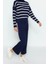 Moda Triko Bisiklet Yaka Düşük Kol Casual Günlük Ekru Triko Pantolonlu Alt-Üst Takım 1