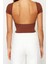 Moda Bisiklet Yaka Örme Slim Düz Desen Casual Günlük Crop Kısa Kol Bluz 5