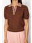 Moda Polo Yaka Triko Regular Düz Desen Casual Günlük Regular Kısa Kol Bluz 1