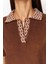 Moda Polo Yaka Triko Regular Düz Desen Casual Günlük Regular Kısa Kol Bluz 5