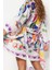 Moda Dokuma Regular Kalıp Uzun V Yaka Balon Kol Vual Basic Etnik Desen Kimono Kaftan 4