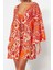 Moda Dokuma Regular Kalıp Crop V Yaka Standart Kol Shally Basic Etnik Desen Kimono Kaftan 4