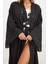 Moda Dokuma Regular Kalıp Uzun V Yaka Ispanyol Kol Flamlı Pamuk Basic Düz Desen Kimono Kaftan 4