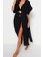 Moda Dokuma Oversize Kalıp Uzun V Yaka Standart Kol Müslin Kruvaze Düz Desen Kimono Kaftan 3