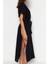 Moda Dokuma Oversize Kalıp Uzun V Yaka Standart Kol Müslin Kruvaze Düz Desen Kimono Kaftan 5
