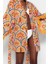 Moda Dokuma Regular Kalıp Crop V Yaka Ispanyol Kol Vual Basic Çiçekli Desen Kimono Kaftan 3