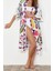 Moda Dokuma Regular Kalıp Uzun V Yaka Standart Kol Vual Basic Şal Desen Kimono Kaftan 2