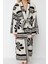 Moda Örme Regular Kalıp Uzun Kruvaze Standart Kol Vual Basic Çizgili Desen Kimono Kaftan 1