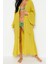 Moda Dokuma Oversize Kalıp Uzun Şal Yaka Standart Kol Shally Basic Düz Desen Kimono Kaftan 3
