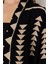 Moda Dokuma Regular Kalıp Uzun V Yaka Standart Kol Shally Basic Geometrik Desen Kimono Kaftan 5