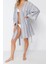 Moda Dokuma Oversize Kalıp Uzun V Yaka Normal Kol Ipliği Boyalı Flamlı Pam Basic Kimono Kaftan 2