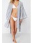 Moda Dokuma Oversize Kalıp Uzun V Yaka Normal Kol Ipliği Boyalı Flamlı Pam Basic Kimono Kaftan 4