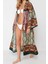 Moda Dokuma Regular Kalıp Regular V Yaka Standart Kol Flamlı Pamuk Basic Etnik Desen Kimono Kaftan 2