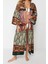 Moda Dokuma Regular Kalıp Regular V Yaka Standart Kol Flamlı Pamuk Basic Etnik Desen Kimono Kaftan 3