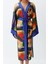 Moda Dokuma Regular Kalıp Uzun Kruvaze Standart Kol Shally Kruvaze Soyut Desen Kimono Kaftan 1