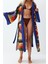 Moda Dokuma Regular Kalıp Uzun Kruvaze Standart Kol Shally Kruvaze Soyut Desen Kimono Kaftan 2