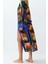 Moda Dokuma Regular Kalıp Uzun Kruvaze Standart Kol Shally Kruvaze Soyut Desen Kimono Kaftan 3