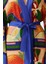 Moda Dokuma Regular Kalıp Uzun Kruvaze Standart Kol Shally Kruvaze Soyut Desen Kimono Kaftan 5