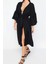Moda Örme Regular Kalıp Uzun V Yaka Büzgülü/fırfırlı Kol Müslin Basic Düz Desen Kimono Kaftan 4