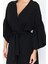 Moda Örme Regular Kalıp Uzun V Yaka Büzgülü/fırfırlı Kol Müslin Basic Düz Desen Kimono Kaftan 5