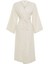 Moda Dokuma Rahat Kalıp Regular V Yaka Düşük Kol Keten Görünüm Kruvaze Tesettür Giyim Kimono Kaftan 5