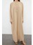Moda Dokuma Rahat Kalıp Maxi V Yaka Düşük Kol Keten Görünümlü Basic Tesettür Giyim Kimono Kaftan 1