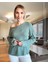 Naturel Yaka Oversize Ince Triko Mint Yeşili 2