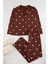 Tarz Rahat Büyük Beden Uzun Kollu Geniş Paça Kalpli Örme Pijama Takımı 1