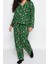 Tarz Rahat Büyük Beden Uzun Kollu Boru Paça Yılbaşı Temalı Örme Pijama Takımı 1