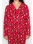 Tarz Rahat Büyük Beden Uzun Kollu Boru Paça Yılbaşı Temalı Örme Pijama Takımı 3