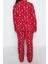 Tarz Rahat Büyük Beden Uzun Kollu Boru Paça Yılbaşı Temalı Örme Pijama Takımı 5