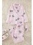 Tarz Rahat Uzun Kollu Boru Paça Panda Desenli Uyku Bantlı Polar Kışlık Örme Pijama Takımı 1