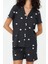 Tarz Rahat Kısa Kollu Boru Paça Pamuklu Kalp Desenli Örme Pijama Takımı 3