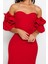 Moda Fit Mezuniyet Balo Finike Dokuma Kalp Yaka Kısa Kol Bodycone Midi Boy Elbise 5