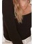 Moda Kare Yaka Örme Slim Fit Düz Desen Casual Günlük Crop Uzun Kol Bluz 2