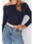 Moda Kayık Yaka Örme Slim Düz Desen Casual Günlük Regular Uzun Kol Bluz 5