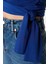 Moda Asimetrik Yaka Örme Slim Düz Desen Casual Günlük Crop Uzun Kol Bluz 5