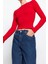 Moda Kayık Yaka Örme Slim Düz Desen Casual Günlük Regular Uzun Kol Bluz 4