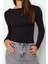 Moda Bisiklet Yaka Örme Slim Düz Desen Casual Günlük Regular Uzun Kol Bluz 5