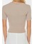 Moda Bisiklet Yaka Örme Slim Düz Desen Casual Günlük Crop Kısa Kol Bluz 5
