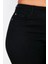 Büyük Beden Moda Denim Yüksek Bel Dar Paça Gündelik Siyah Solmayan Esnek Skinny Şort 5