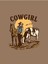 Cowgirl Baskılı Kadın / Kız Oversize Kahverengi T-Shirt 4