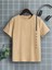 Unisex Bej Oversize T-Shirt Boston Baskılı 1