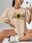 Kadın / Kız Bej Oversize T-Shirt Best Mom Baskılı 5